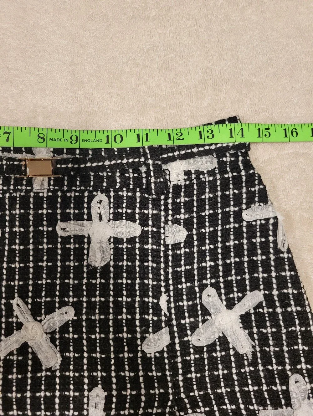 Walter Baker Daniella Black and White  Mini Skirt in Fleur Tweed, NWT